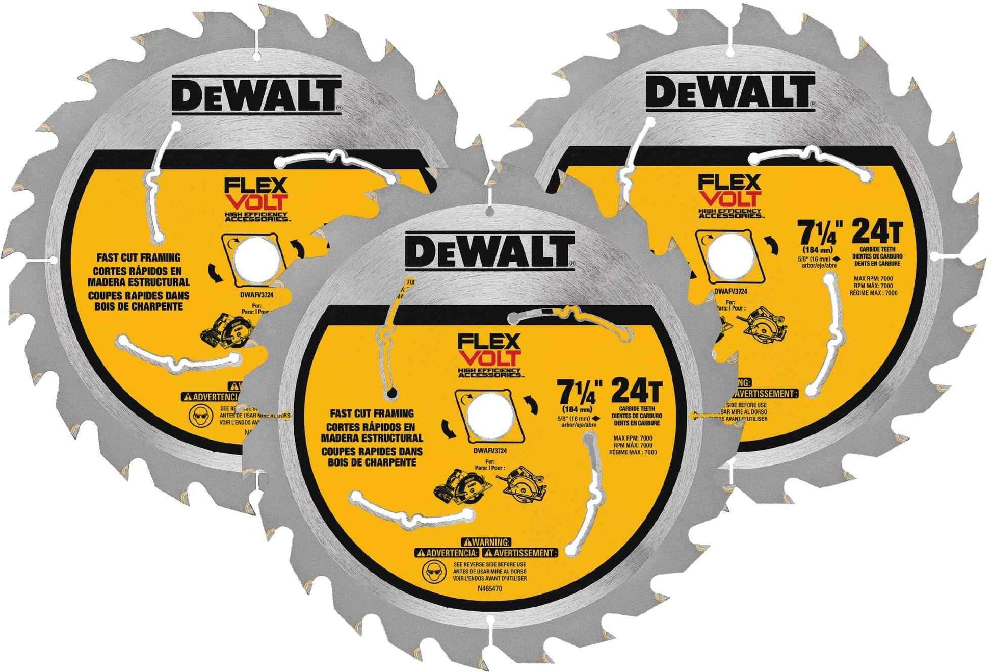 Dewalt DWAFV37243 7-1/4 in. Circular Saw Blade 3pk