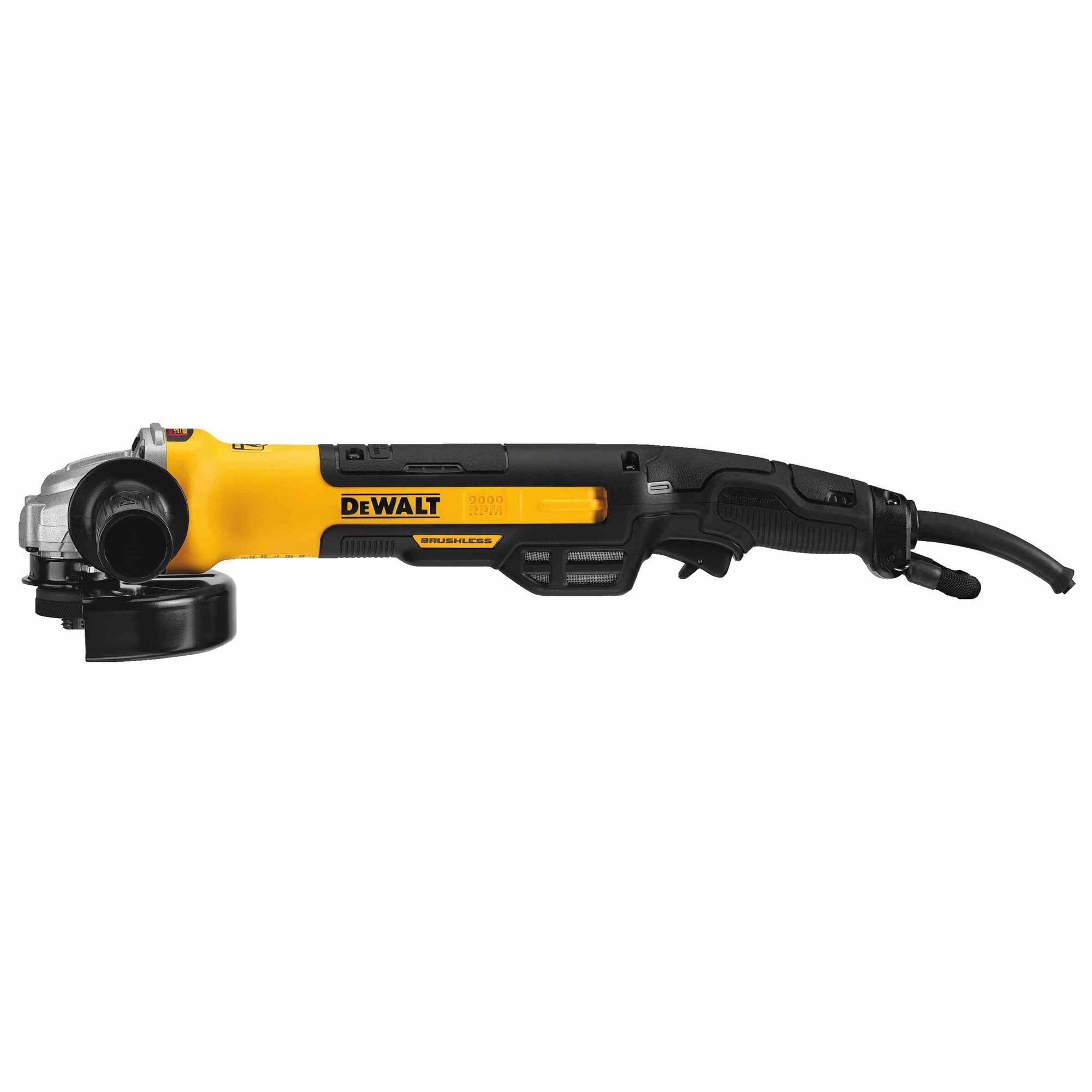 DeWalt DWE43265N 5 In. / 6 In. Brushless Small Angle Grinder, Rat Tail With Kickback Brake, No Lock-On