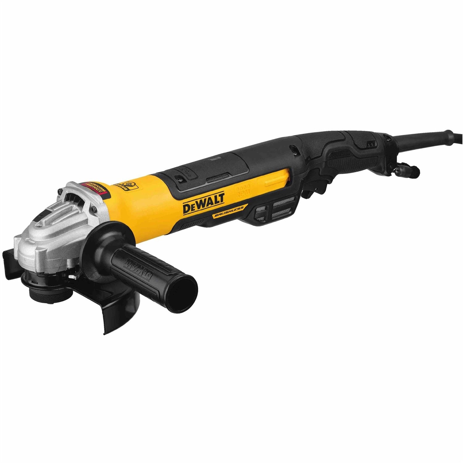 DeWalt DWE43265N 5 In. / 6 In. Brushless Small Angle Grinder, Rat Tail With Kickback Brake, No Lock-On