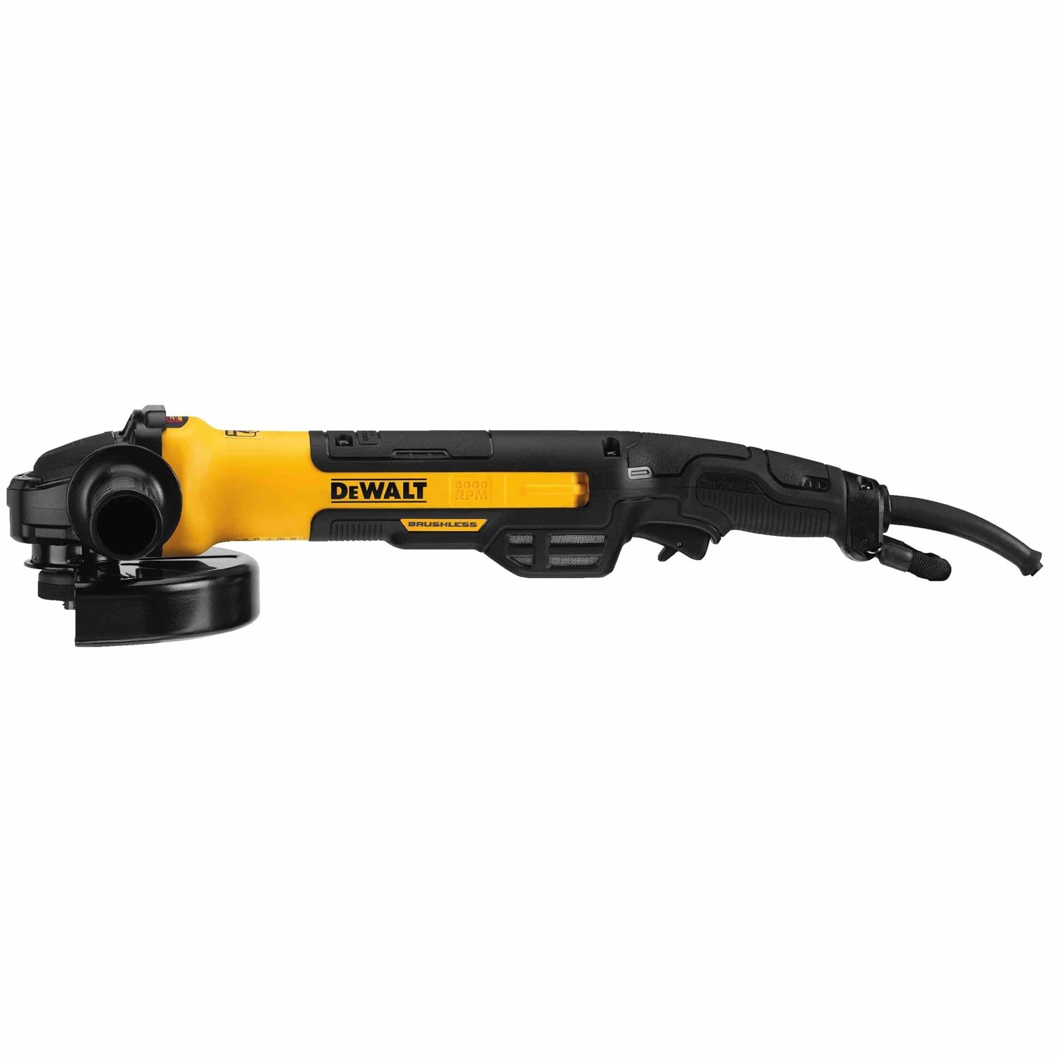 DeWalt DWE43840CN 7" Brushless Small Angle Grinder, Rat Tail, With Kickback Brake, No Lock, Pipeline Cover