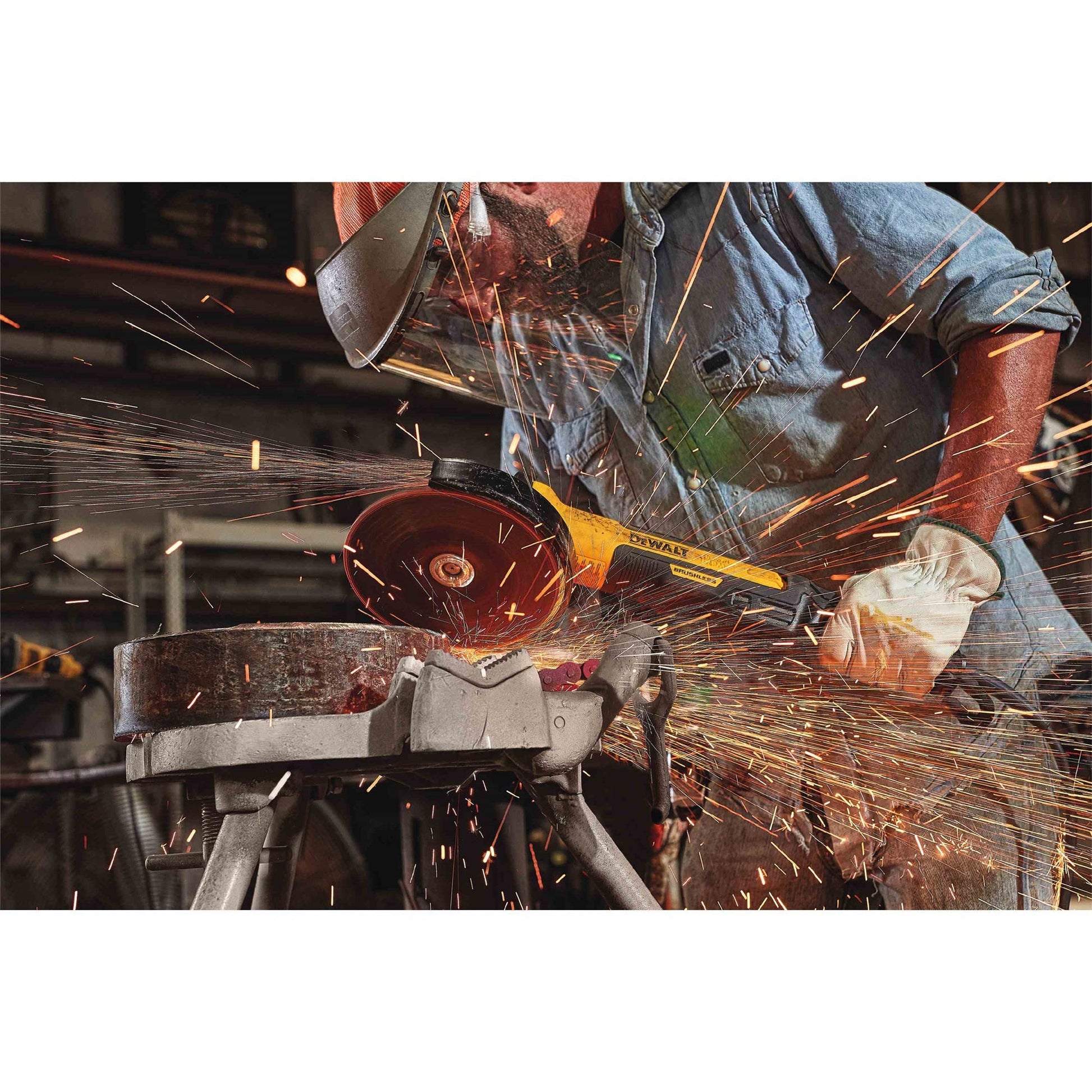 DeWalt DWE43840CN 7" Brushless Small Angle Grinder, Rat Tail, With Kickback Brake, No Lock, Pipeline Cover