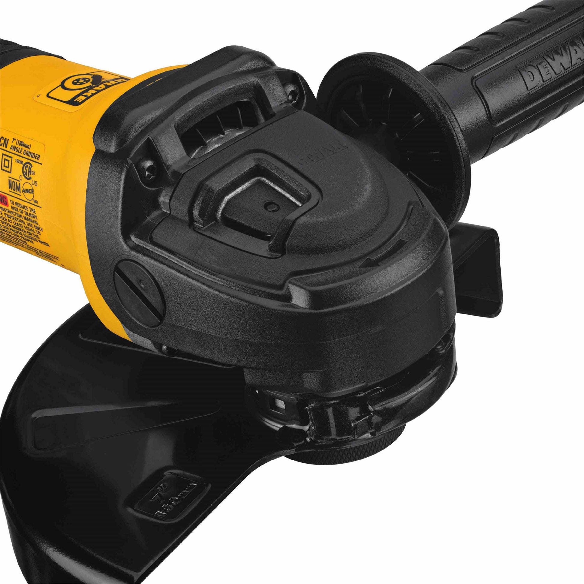 DeWalt DWE43840CN 7" Brushless Small Angle Grinder, Rat Tail, With Kickback Brake, No Lock, Pipeline Cover