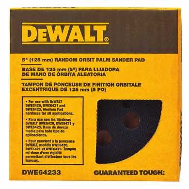 DeWalt DWE64233 5-Inch Eight Hole Hook & Loop Pad - Medium