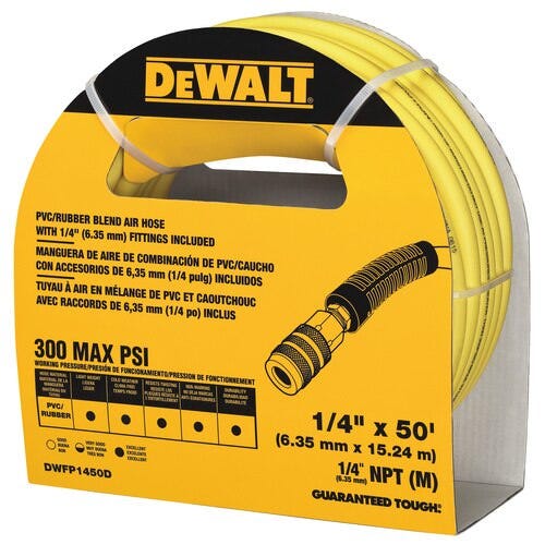 DeWalt DWFP1450D 1/4-Inch x 50' Premium Hybrid Polymer Blend Air Hose