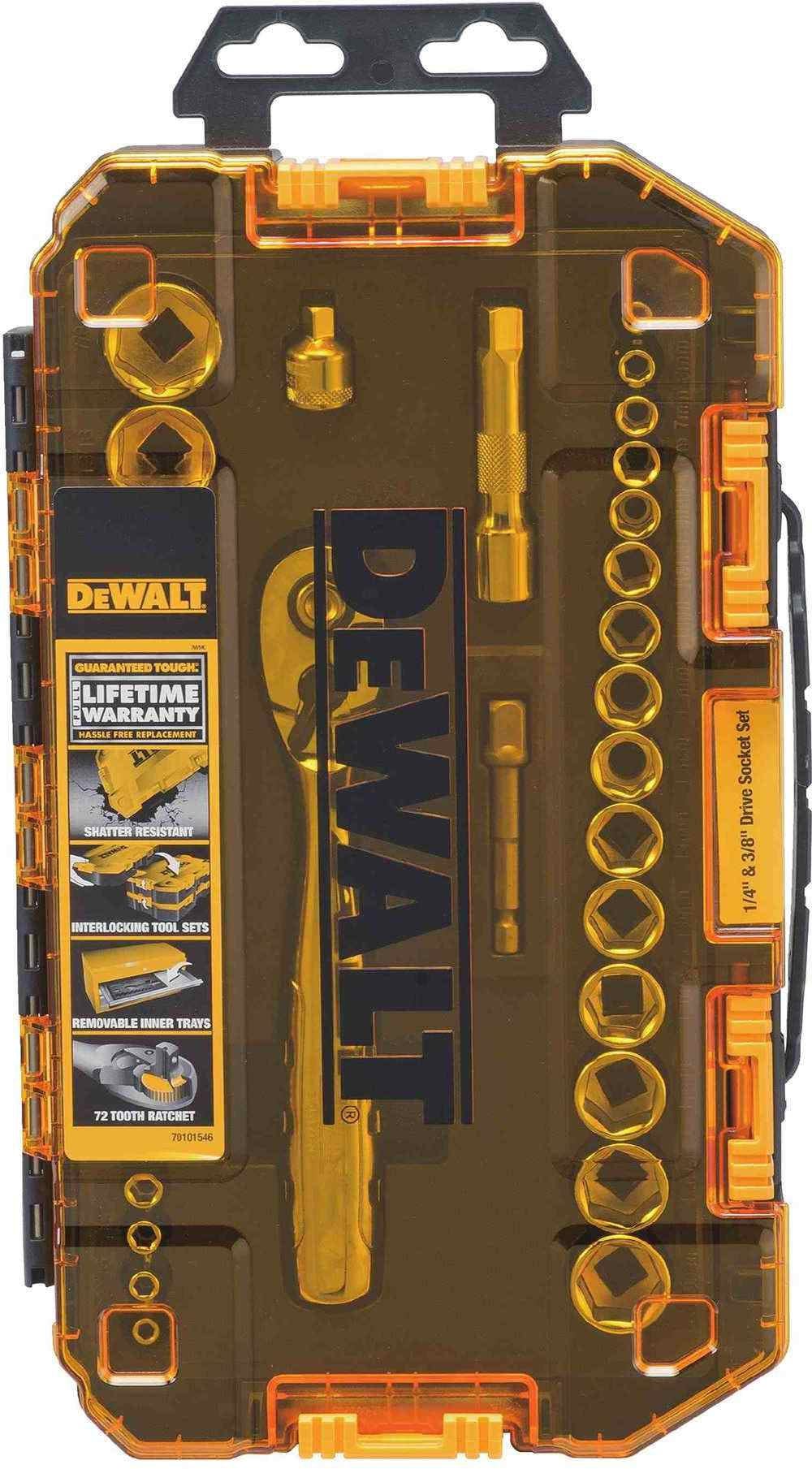 Dewalt DWMT73804 34-Piece 1/4-in & 3/8-in Drive Socket Set – Tool Nut