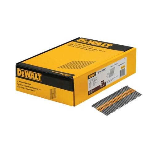 DeWalt DWRHS10D131 3-Inch x .131-Inch Plastic Collated 21 degree Smooth Bright Full Round Head Nail 2,000-Pack