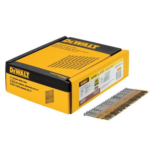 DeWalt DWRHS8DR113 2-3/8-Inch x .113-Inch Plastic Collated 21 degree Ring Shank Bright Full Round Head Nail 2,000-Pack