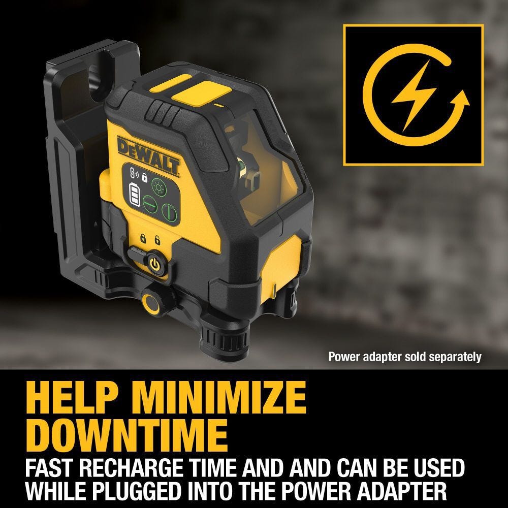 DeWalt DCLE14201GB USB Rechargeable Green Cross Line Laser Base Kit