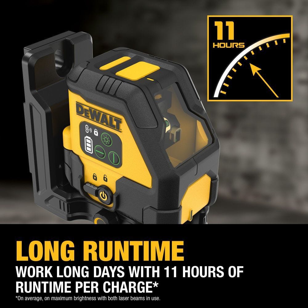DeWalt DCLE14201GB USB Rechargeable Green Cross Line Laser Base Kit