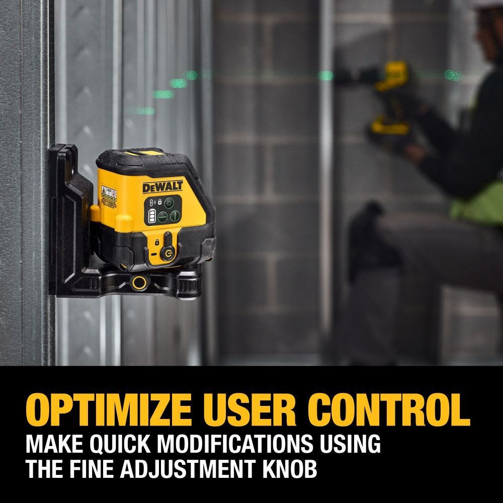 DeWalt DCLE14201GB USB Rechargeable Green Cross Line Laser Base Kit