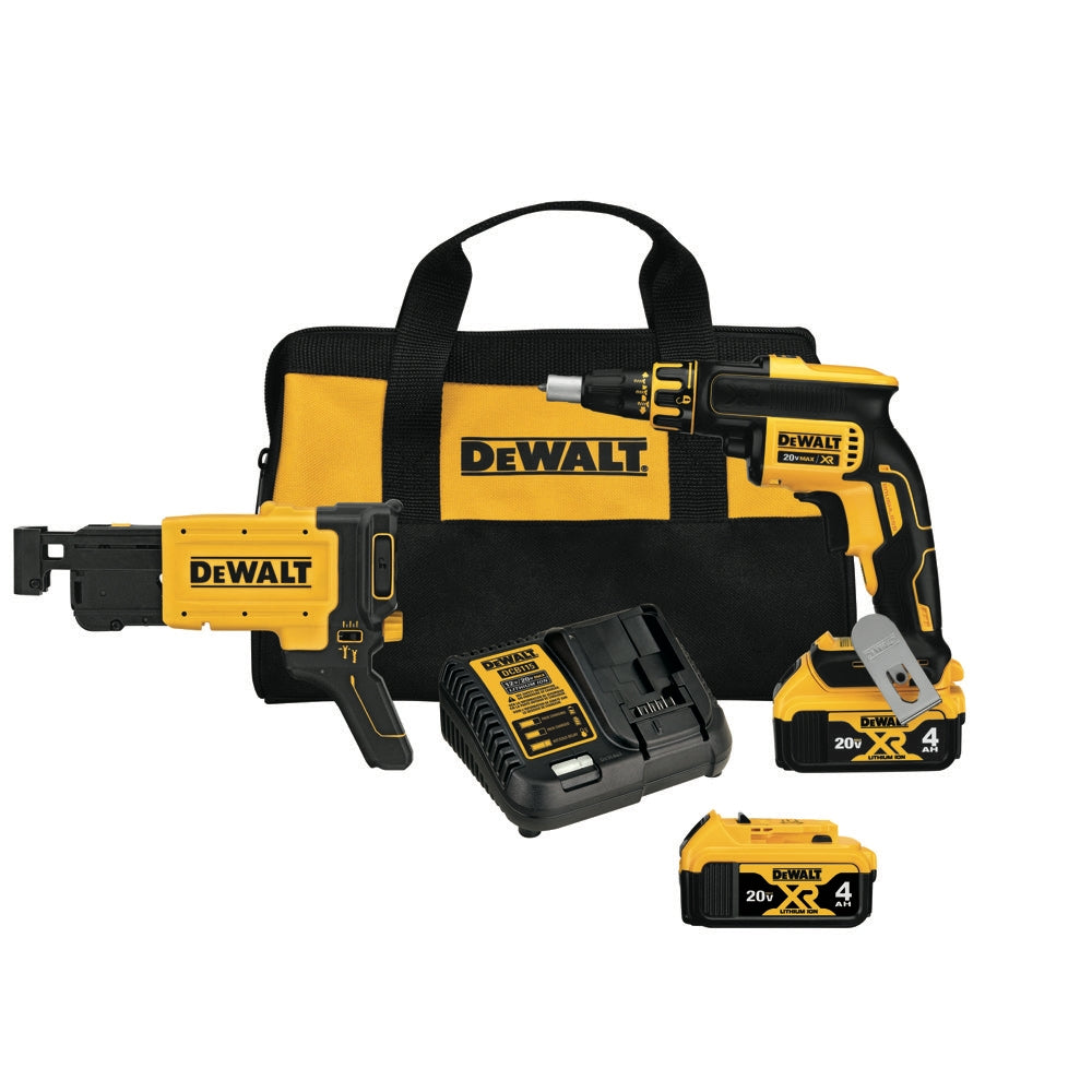 DeWalt DCF620CM2 Drywall Screw Gun Kit with Collated Drywall Screwgun Attachment 4.0Ah Kit