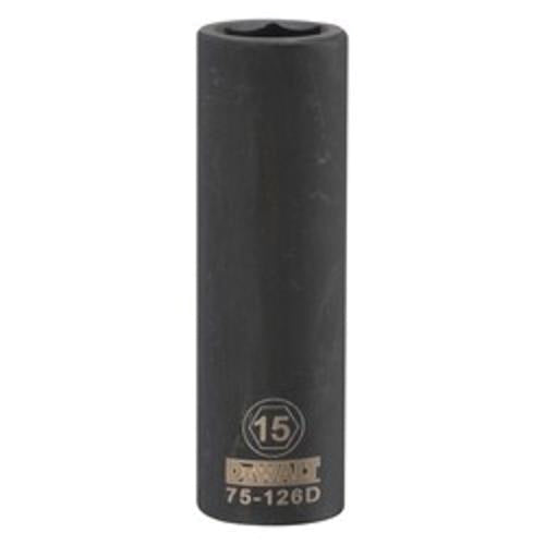 DeWALT DWMT75126OSP 1/2 inch Drive 15 mm 6-Point Deep Impact Socket for automotive and mechanical fastening work