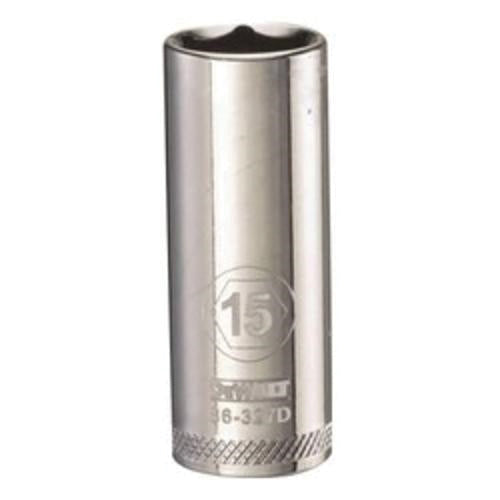 DeWALT DWMT86327OSP 3/8 inch Drive 15 mm 6-Point Deep Socket for automotive and mechanical fastening work