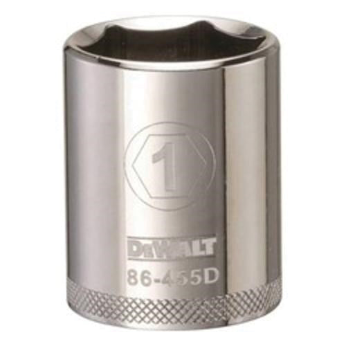 DeWALT DWMT86455OSP 1/2 in. Drive 1 in. 6-Point Socket for 1 in. SAE fasteners, chrome hand socket for automotive and mechanical work