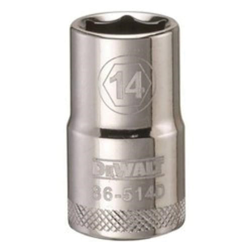 DeWALT DWMT86514OSP 1/2 in. Drive 14 mm 6-Point Socket for 14 mm metric fasteners, chrome hand socket for automotive and mechanical work