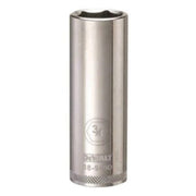 DeWALT DWMT88949OSP 1/2 in. Drive 3/4 in. 6-Point Deep Socket for 3/4 in. SAE fasteners, chrome hand socket for automotive and mechanical work