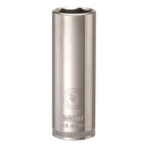 DeWALT DWMT88949OSP 1/2 in. Drive 3/4 in. 6-Point Deep Socket for 3/4 in. SAE fasteners, chrome hand socket for automotive and mechanical work