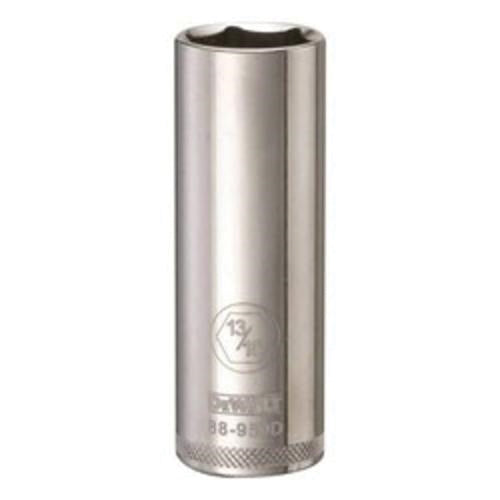 DeWALT DWMT88950OSP 1/2 in. Drive 13/16 in. 6-Point Deep Socket for 13/16 in. SAE fasteners, chrome hand socket for automotive and mechanical work