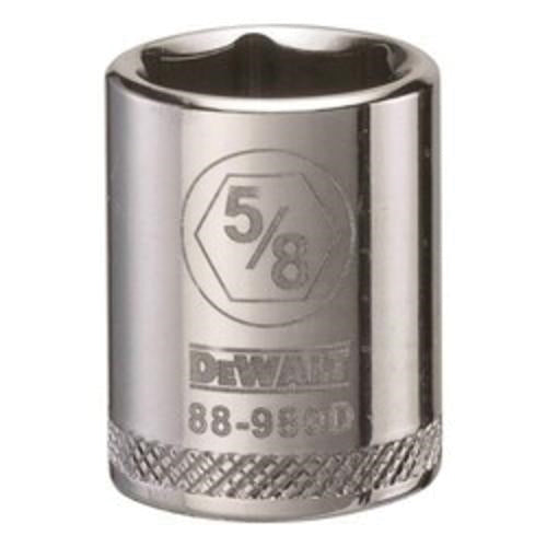 DeWALT DWMT88980OSP 3/8 in. Drive 5/8 in. 6-Point Socket for 5/8 in. SAE fasteners, chrome hand socket for automotive and mechanical work