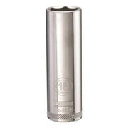 DeWALT DWMT93533OSP 1/2 in. Drive 18 mm 6-Point Deep Socket for 18 mm metric fasteners, chrome hand socket for automotive and mechanical work