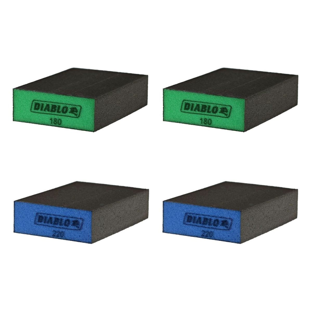 Diablo DFBLBLOSMF04G 5 in. x 3 in. x 1 in. Assorted Large Flat Edge Sanding Sponges (4-Piece)