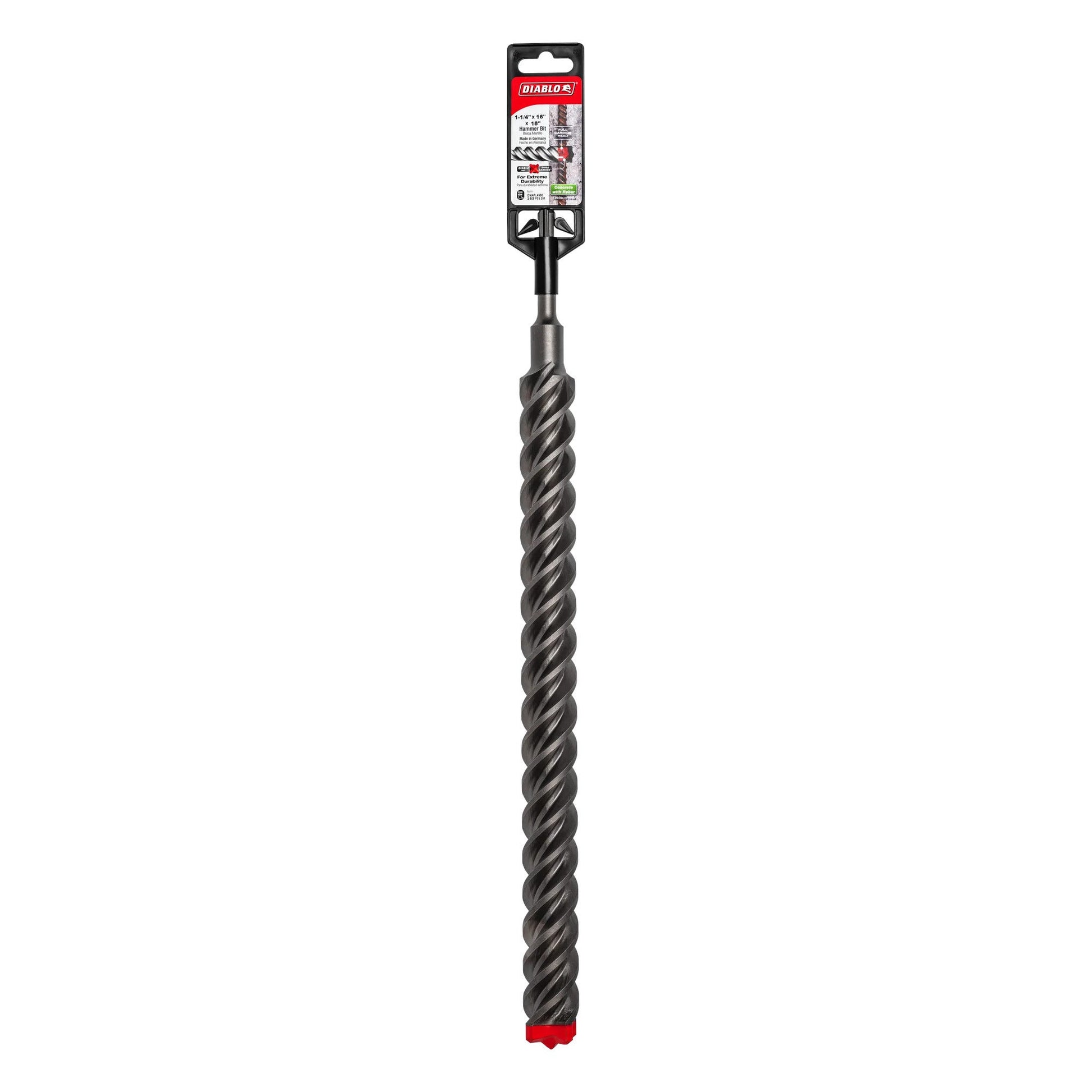 Diablo DMAPL4330 1-1/4 in. x 16 in. x 18 in. Rebar Demon SDS-Plus 4-Cutter Full Carbide Head Hammer Drill Bit