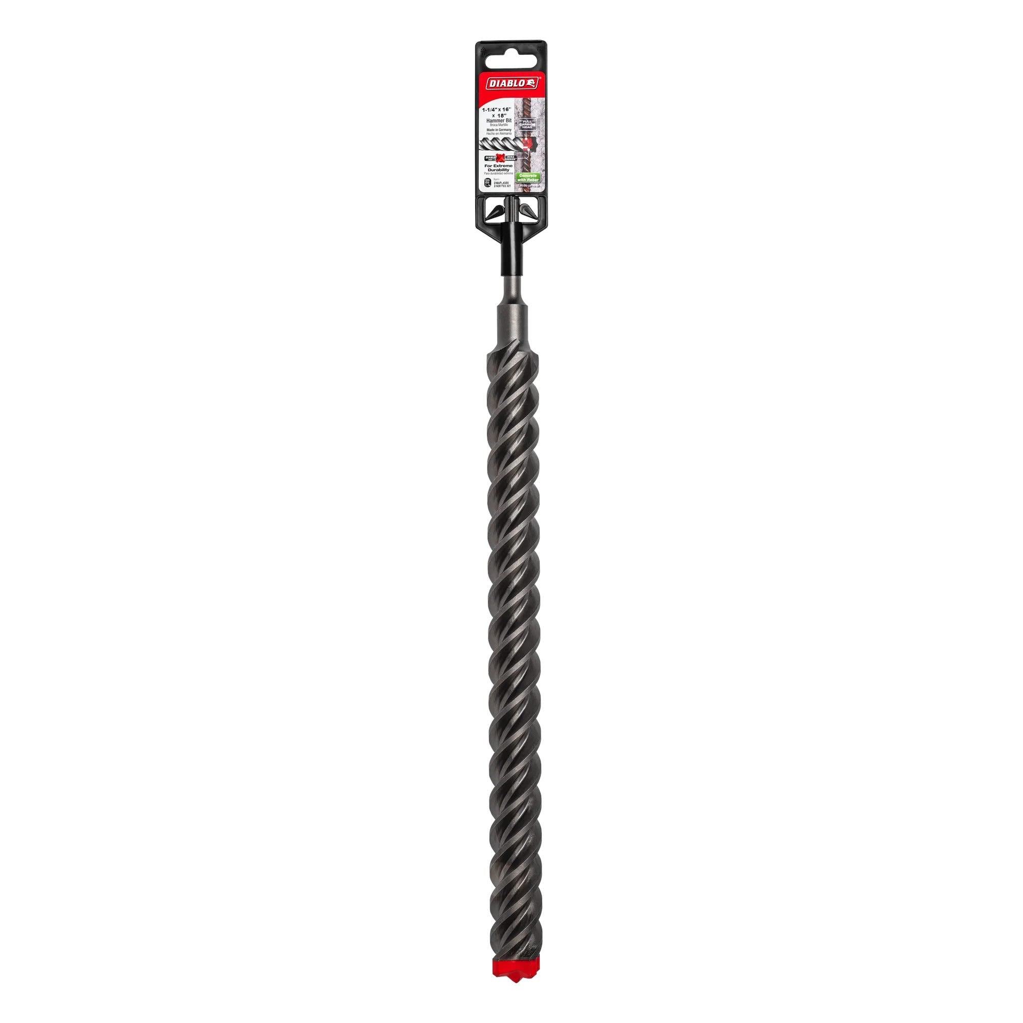 Diablo DMAPL4330 1-1/4 in. x 16 in. x 18 in. Rebar Demon SDS-Plus 4-Cutter Full Carbide Head Hammer Drill Bit