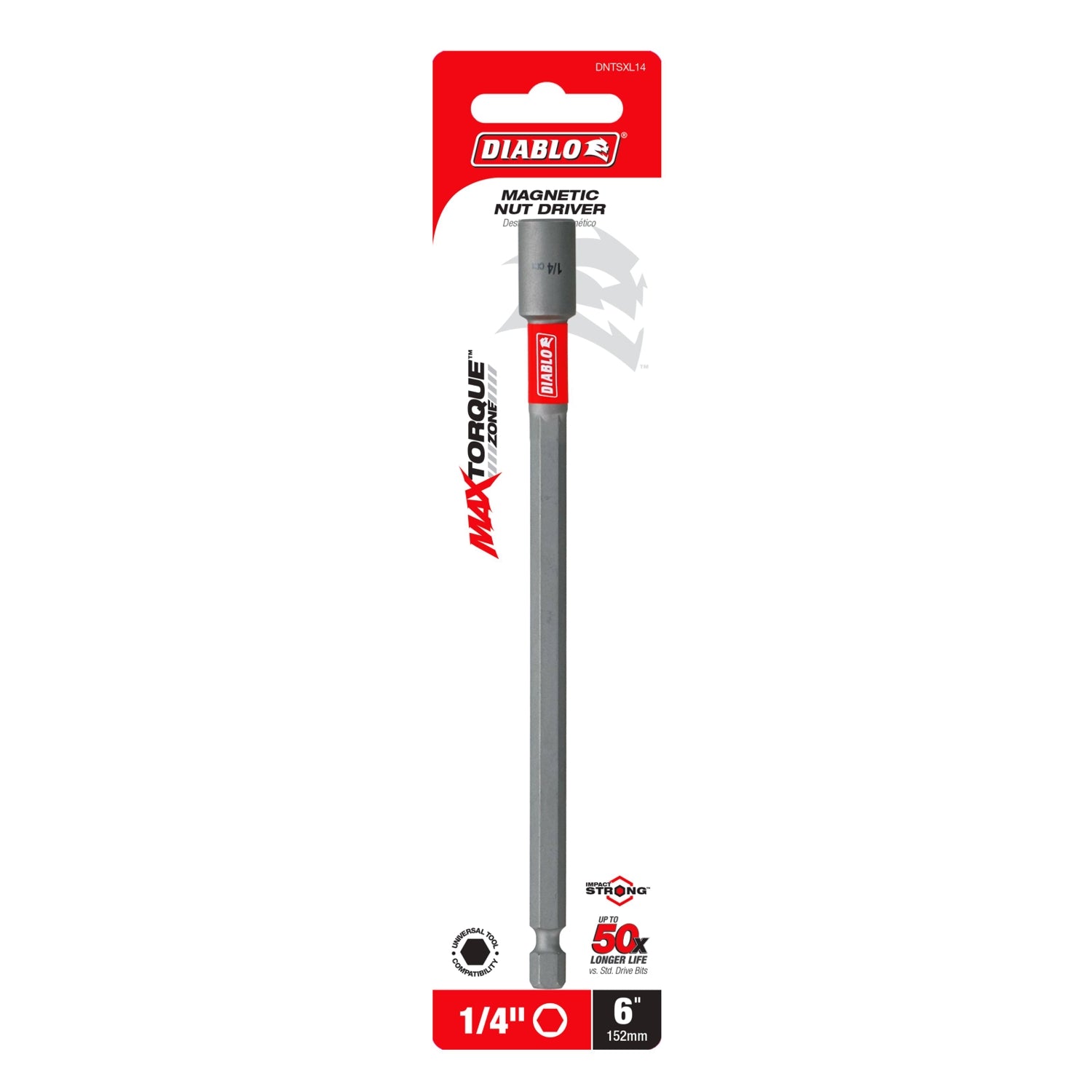 Diablo DNTSXL14 1/4 in. x 6 in. Magnetic Nut Setter