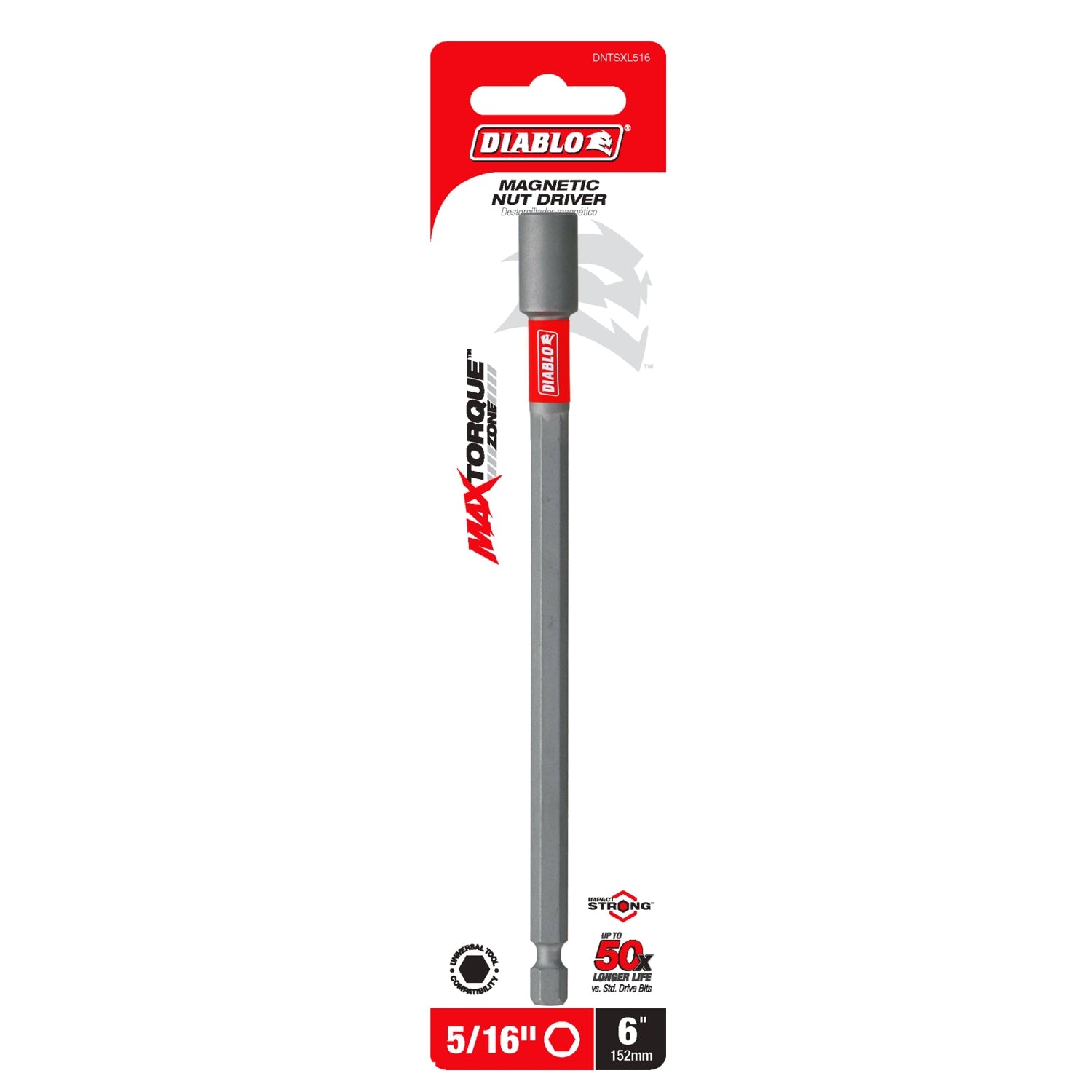 Diablo DNTSXL516 5/16 in. x 6 in. Magnetic Nut Setter