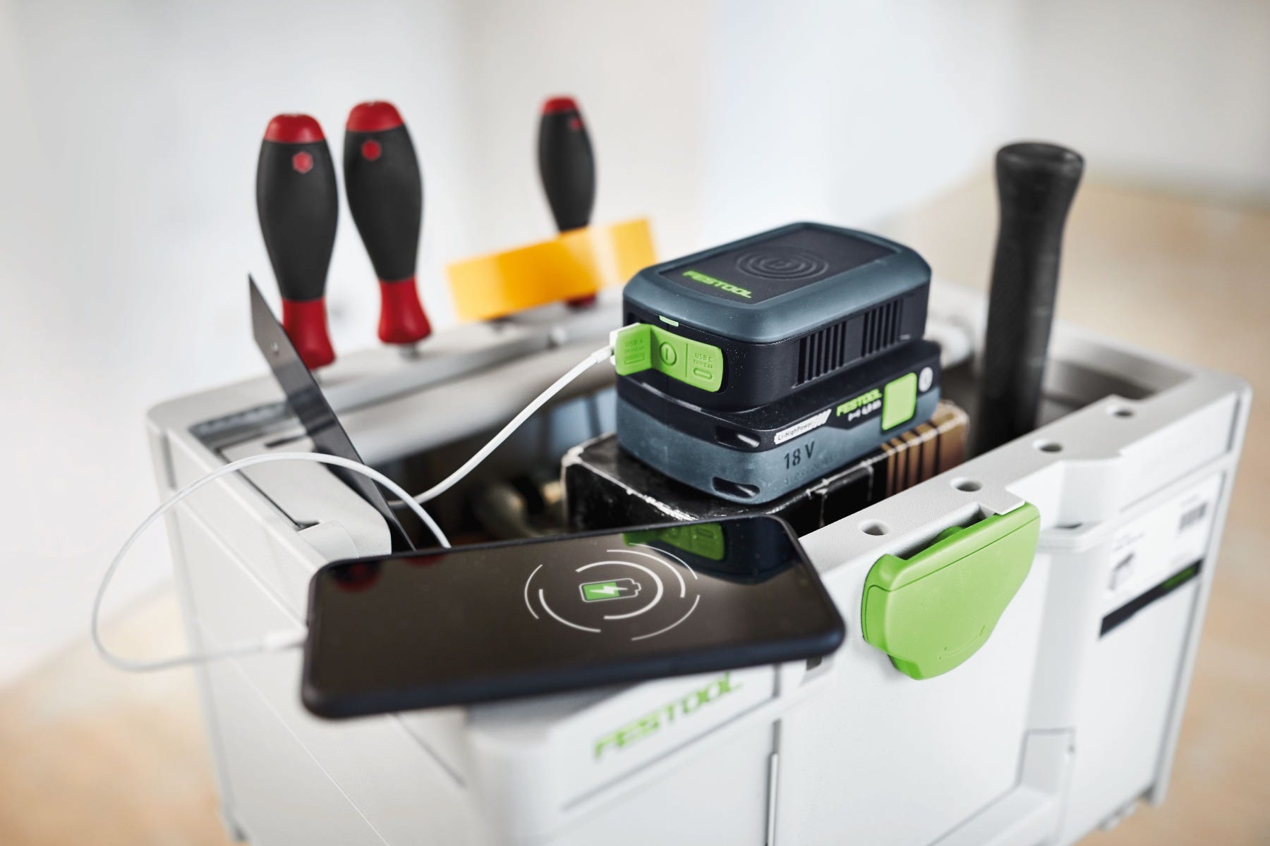 Festool 577155 18V Wireless Phone Charger and USB Port Adapter PHC 18