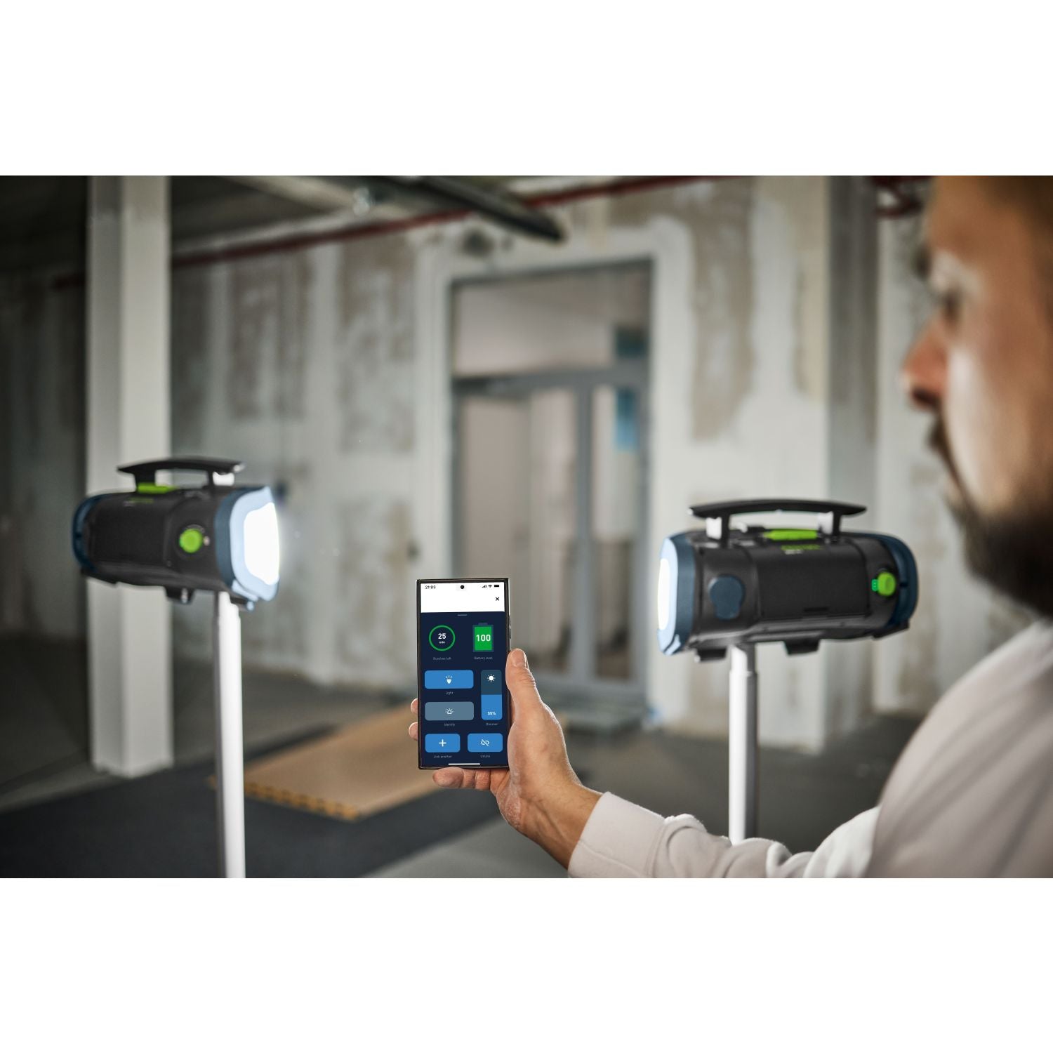 Festool SYSLITE DUO-H Hybrid Cordless/Corded LED 10,000-Lumen Work Light (578514)