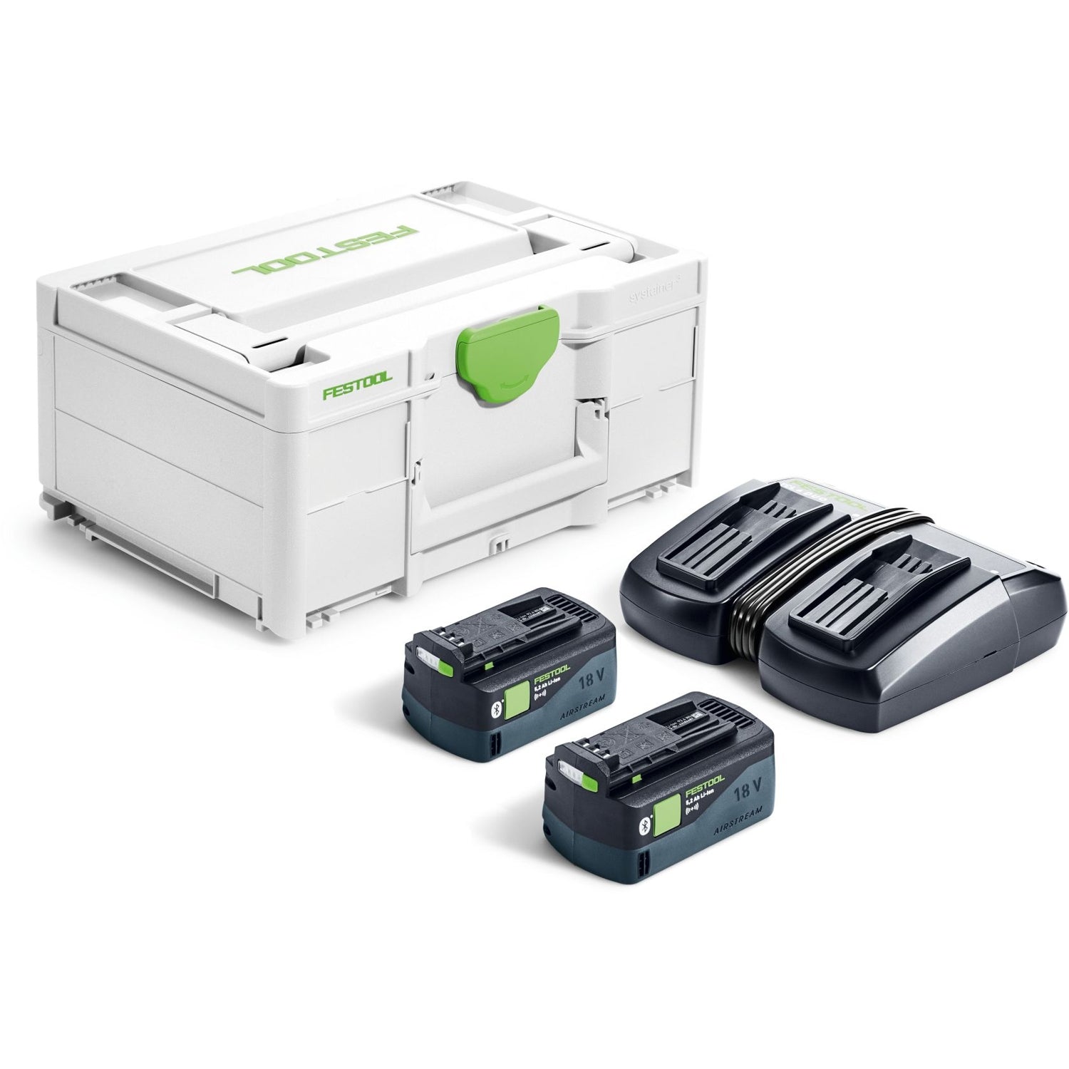 Festool 577079 Dual 5.0Ah Batteries and TCL 6 DUO Charger Energy Set Systainer