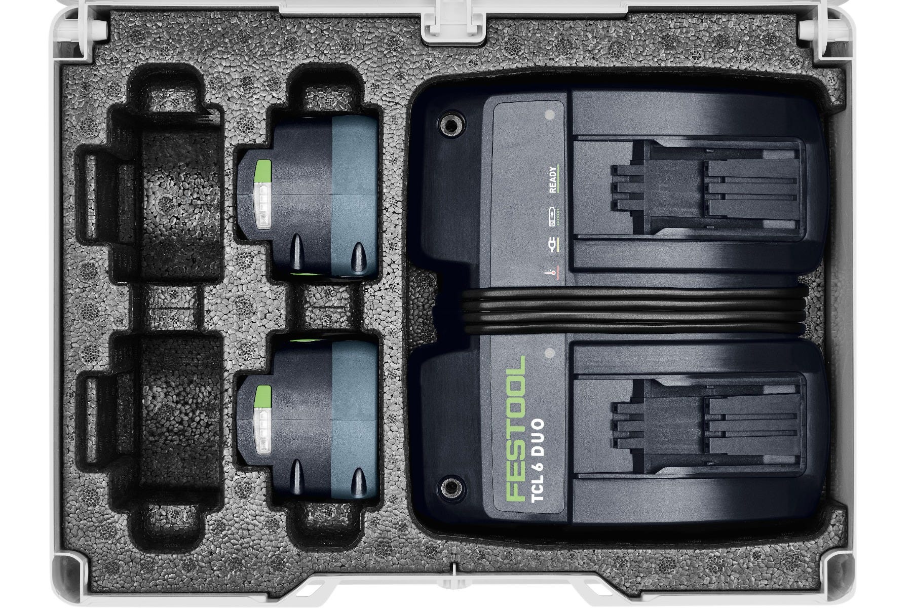 Festool 577079 Dual 5.0Ah Batteries and TCL 6 DUO Charger Energy Set Systainer