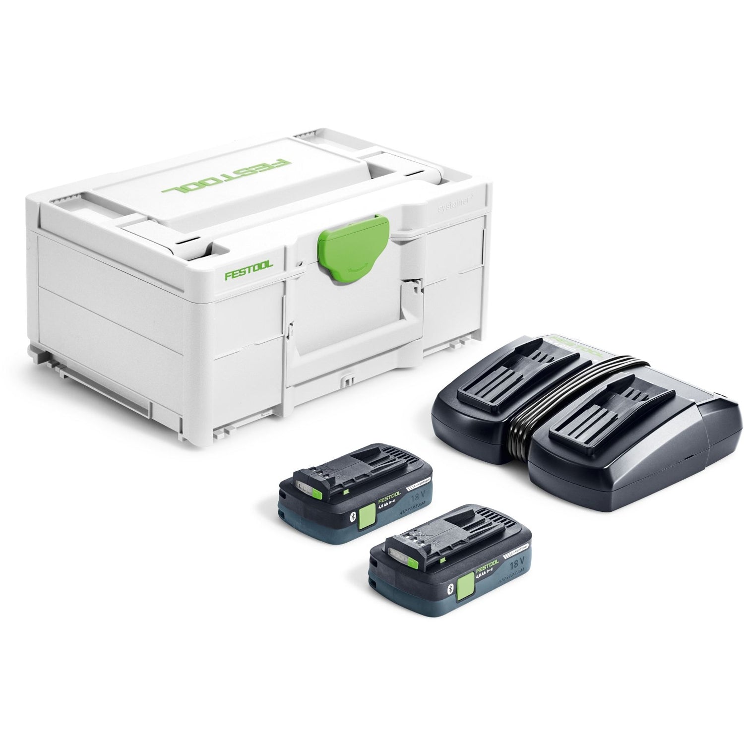 Festool 577108 Dual 4.0Ah Batteries and TCL 6 DUO Charger Energy Set Systainer