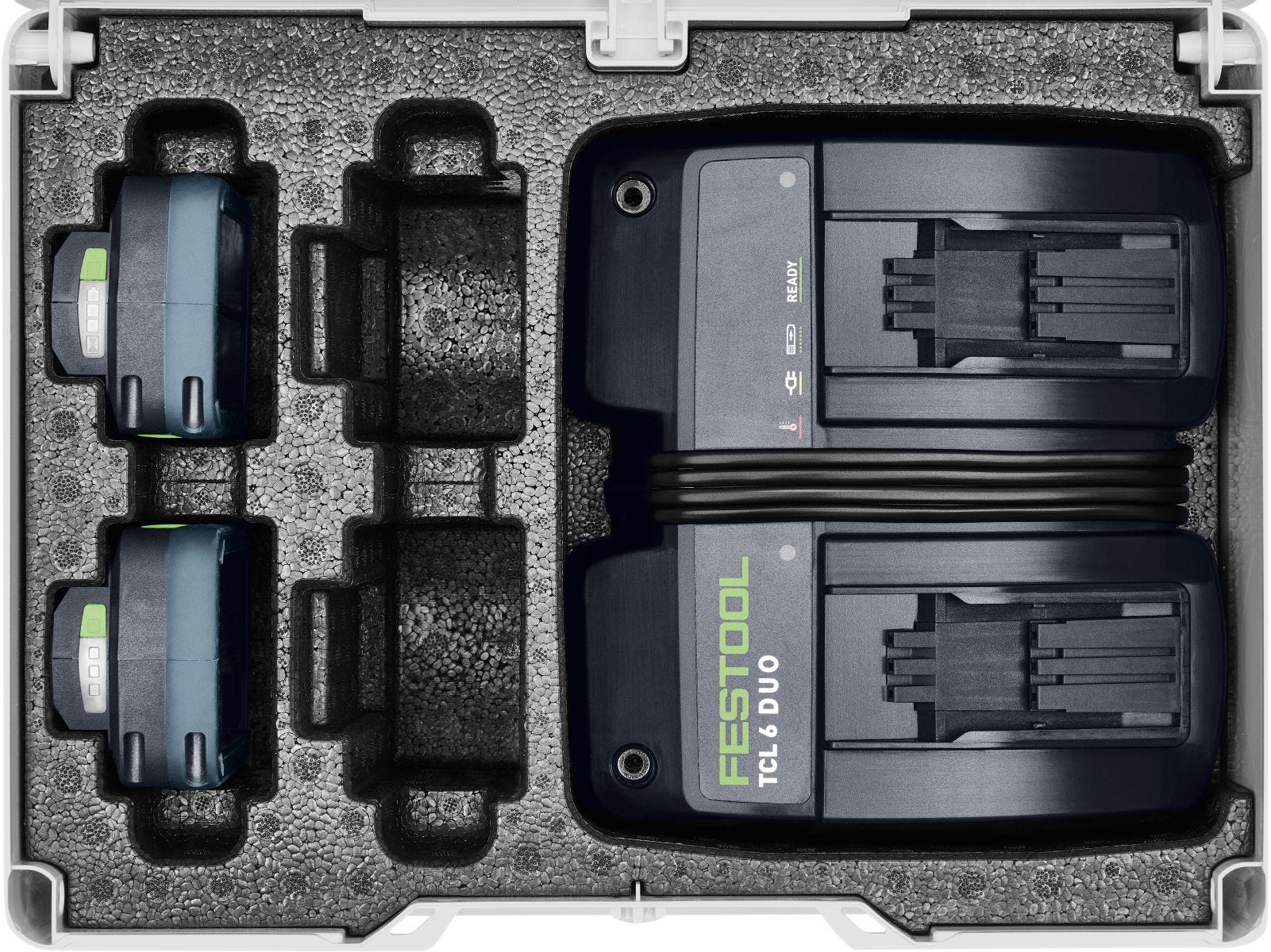 Festool 577108 Dual 4.0Ah Batteries and TCL 6 DUO Charger Energy Set Systainer