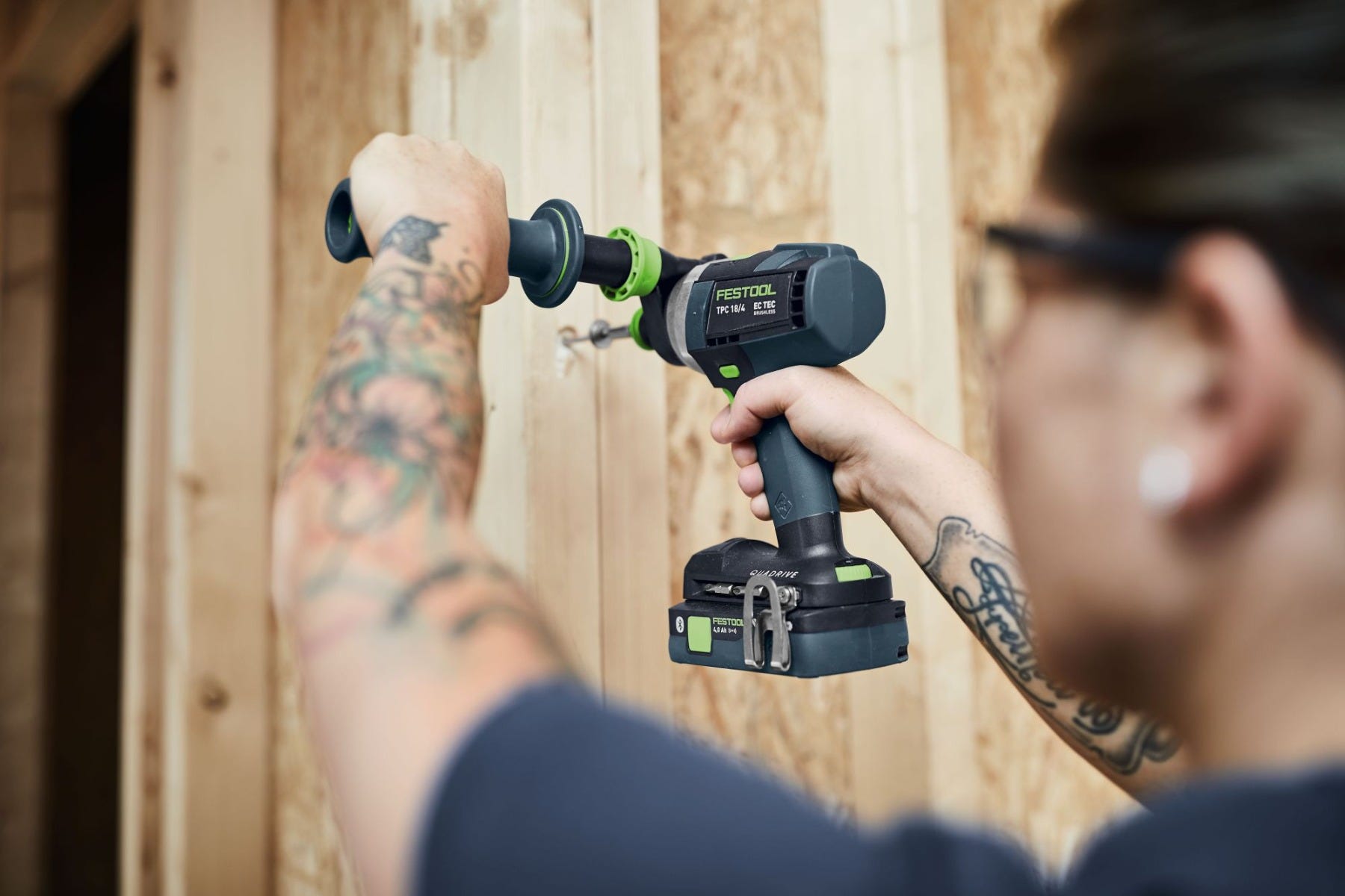 Festool 577626 QUADRIVE TPC 18/4 Cordless Hammer Drill 18V 4.0Ah Set w/ Systainer3