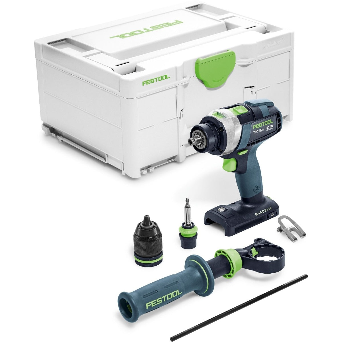 Festool 577627 QUADRIVE TPC 18/4 Cordless Hammer Drill Bare Tool Basic Set w/ Systainer SYS3