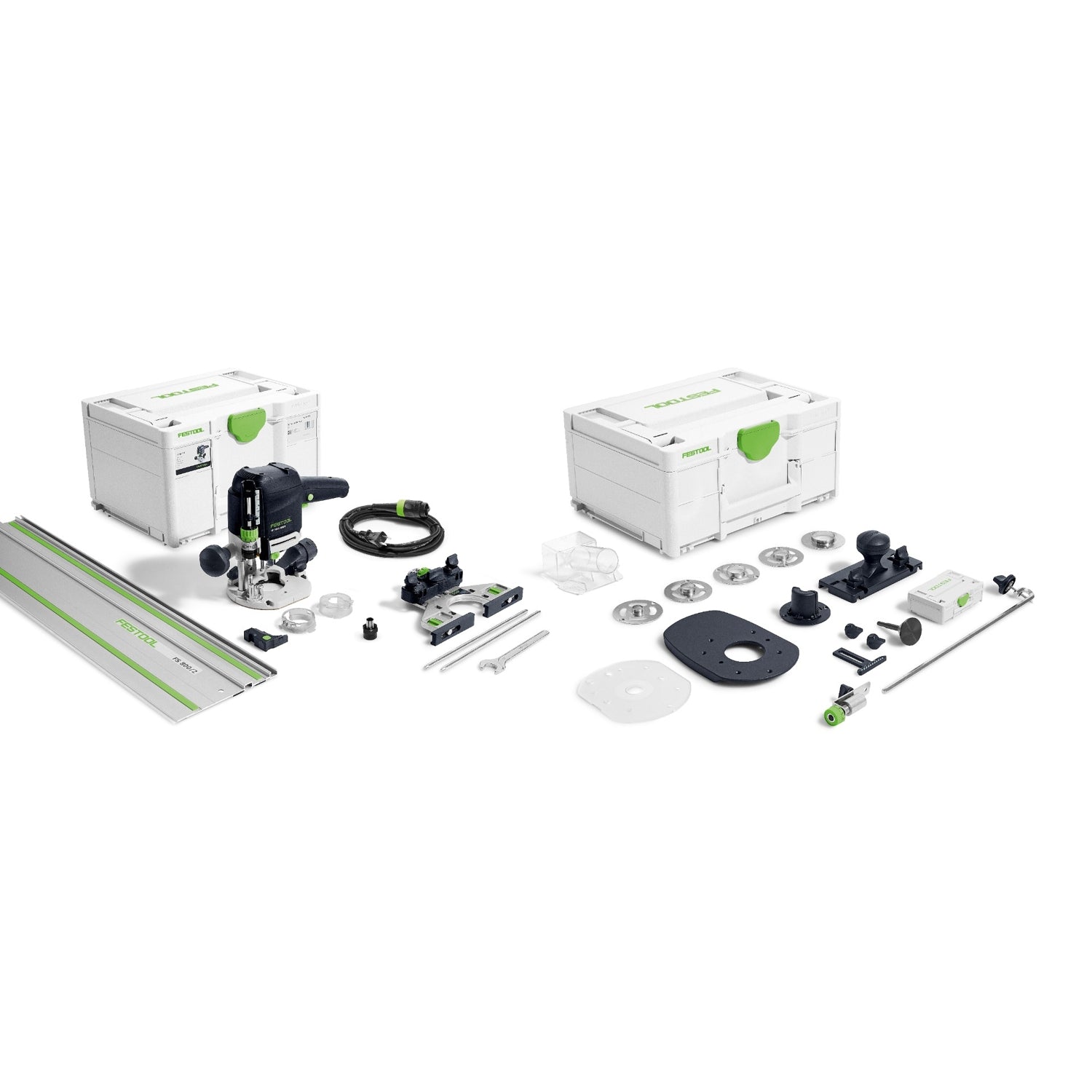 Festool 578308 OF 1010 REBQ-Set+FS Router w/ Accessory Set and FS 800 Guide Rail (2025 Model)