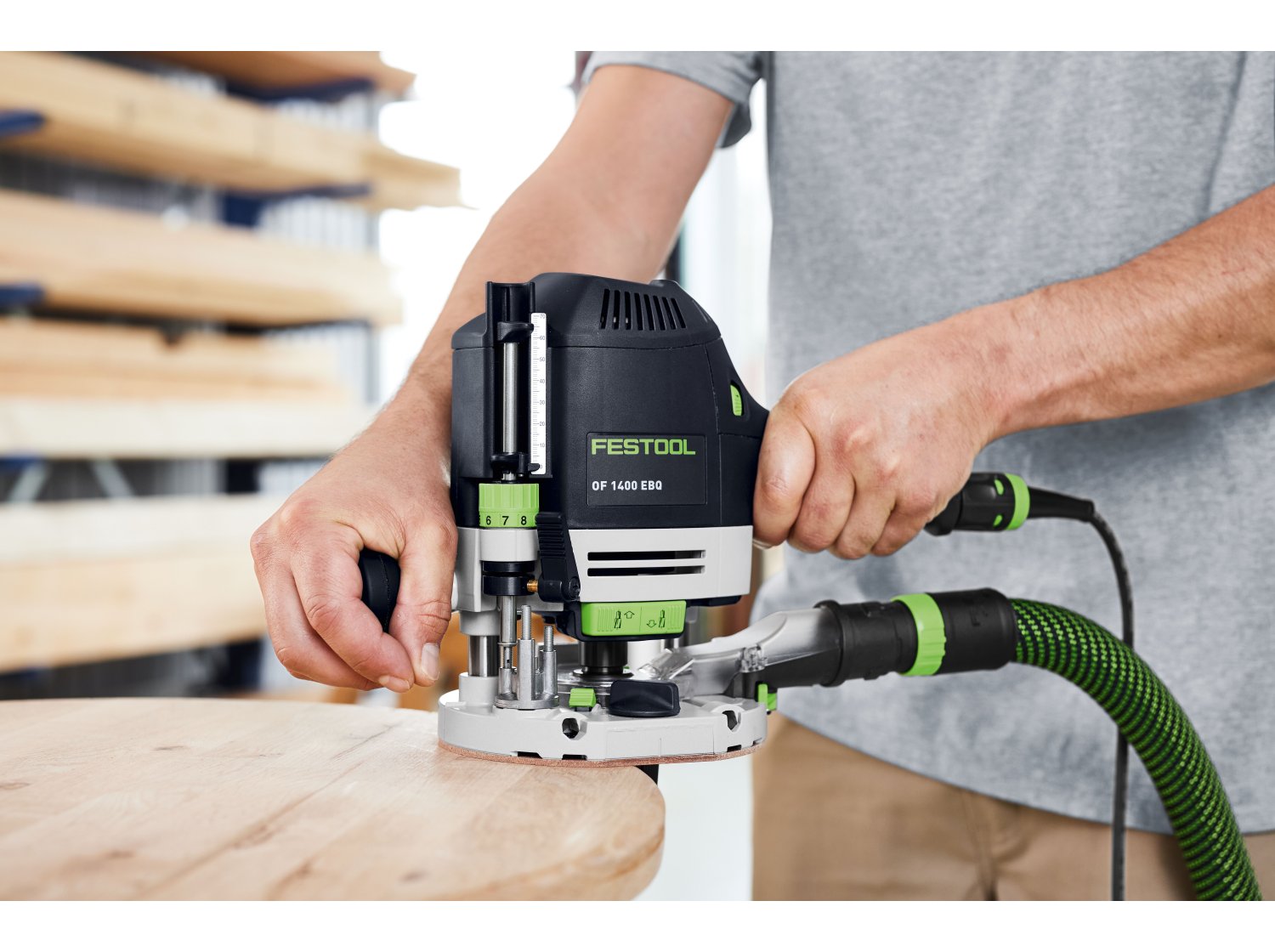 Festool OF 1400 EBQ-Plus Corded Plunge Router with LED Light in Systainer (578951)