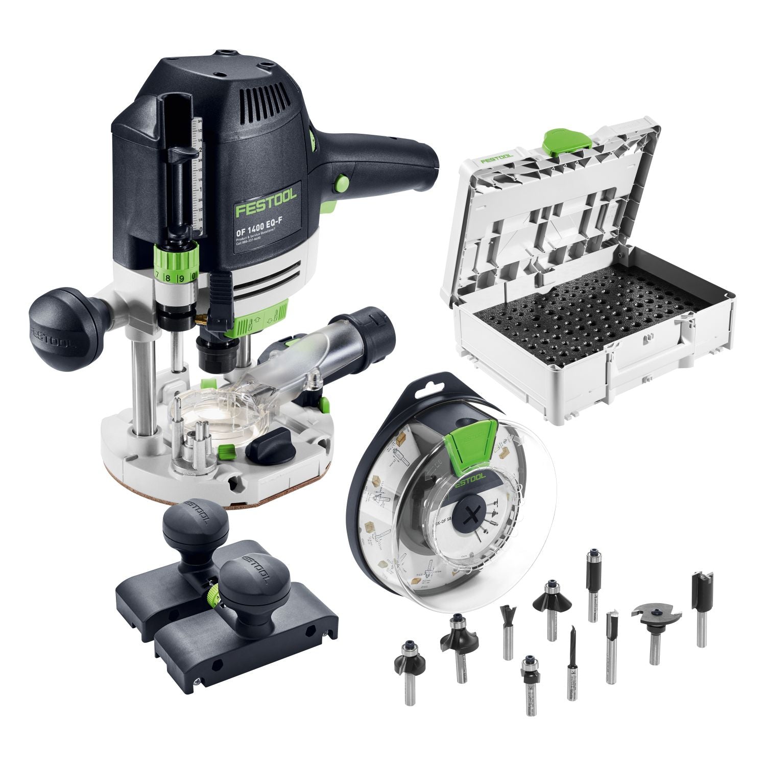 Festool LIMITED EDITION OF 1400 Plunge Router Starter Set with Guide Stop Value Set (579463)