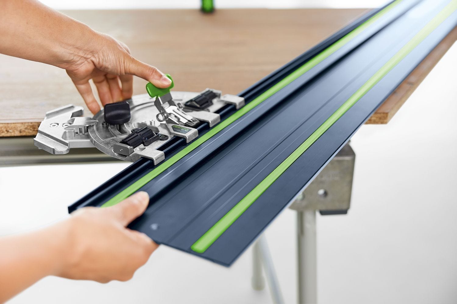 Festool Limited Edition Blue 55" Guide Rail 2-Pack w/ Rail Connectors, Clamps and Tote Bag