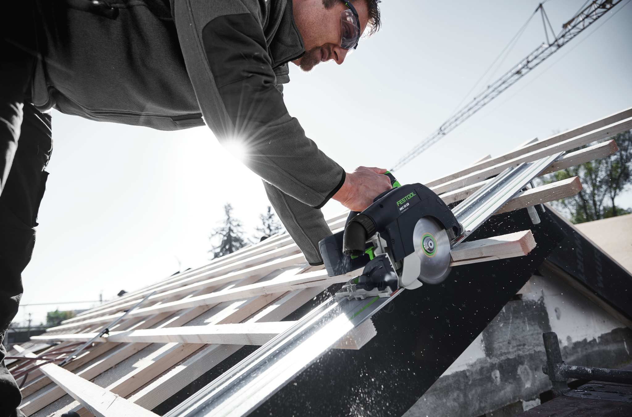 Festool 201371 HKC 55 Cordless AirStream Track Saw 5.2Ah PLUS