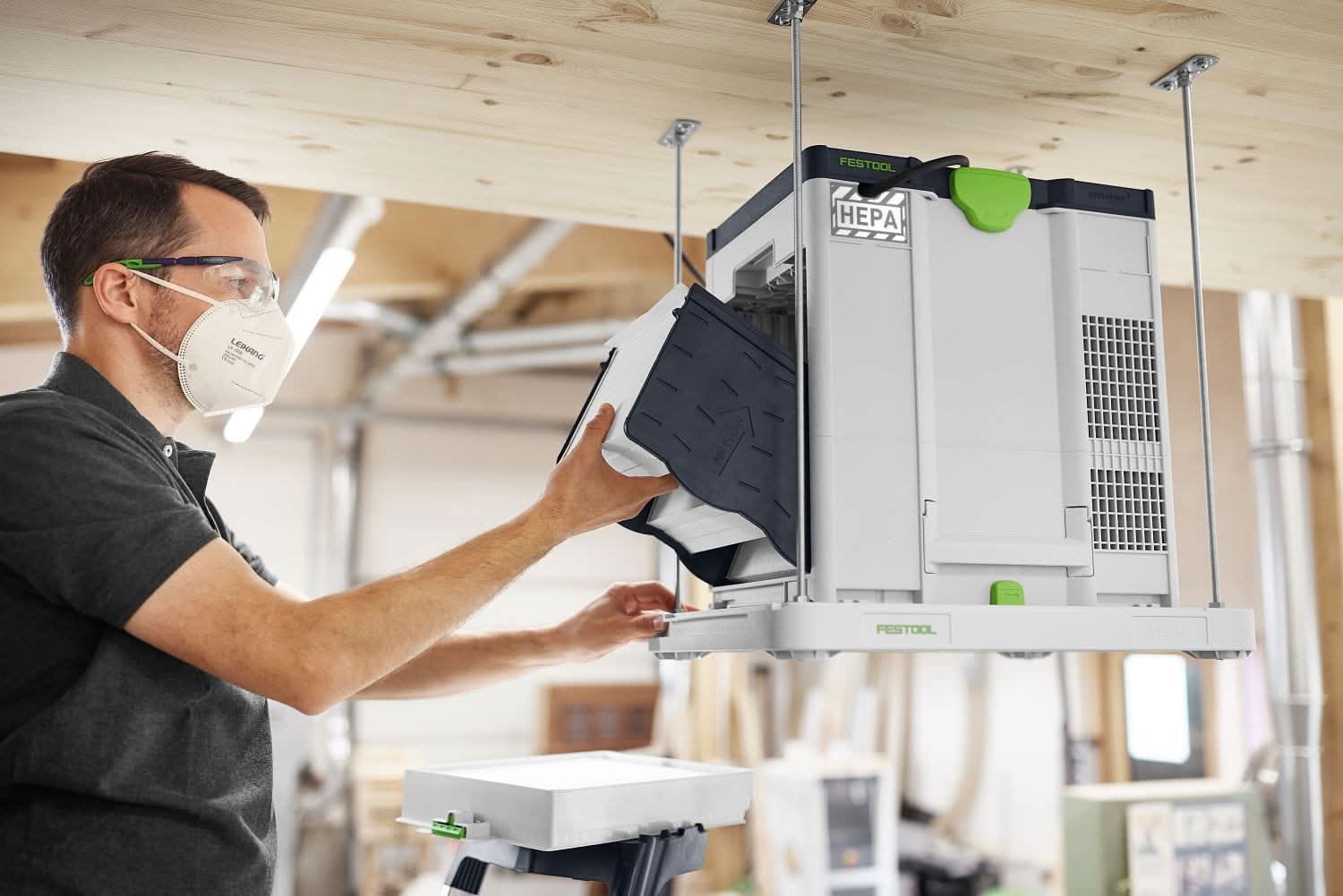 Festool SYS-AIR HEPA Air Filter with DH-SYS-AIR Ceiling Bracket