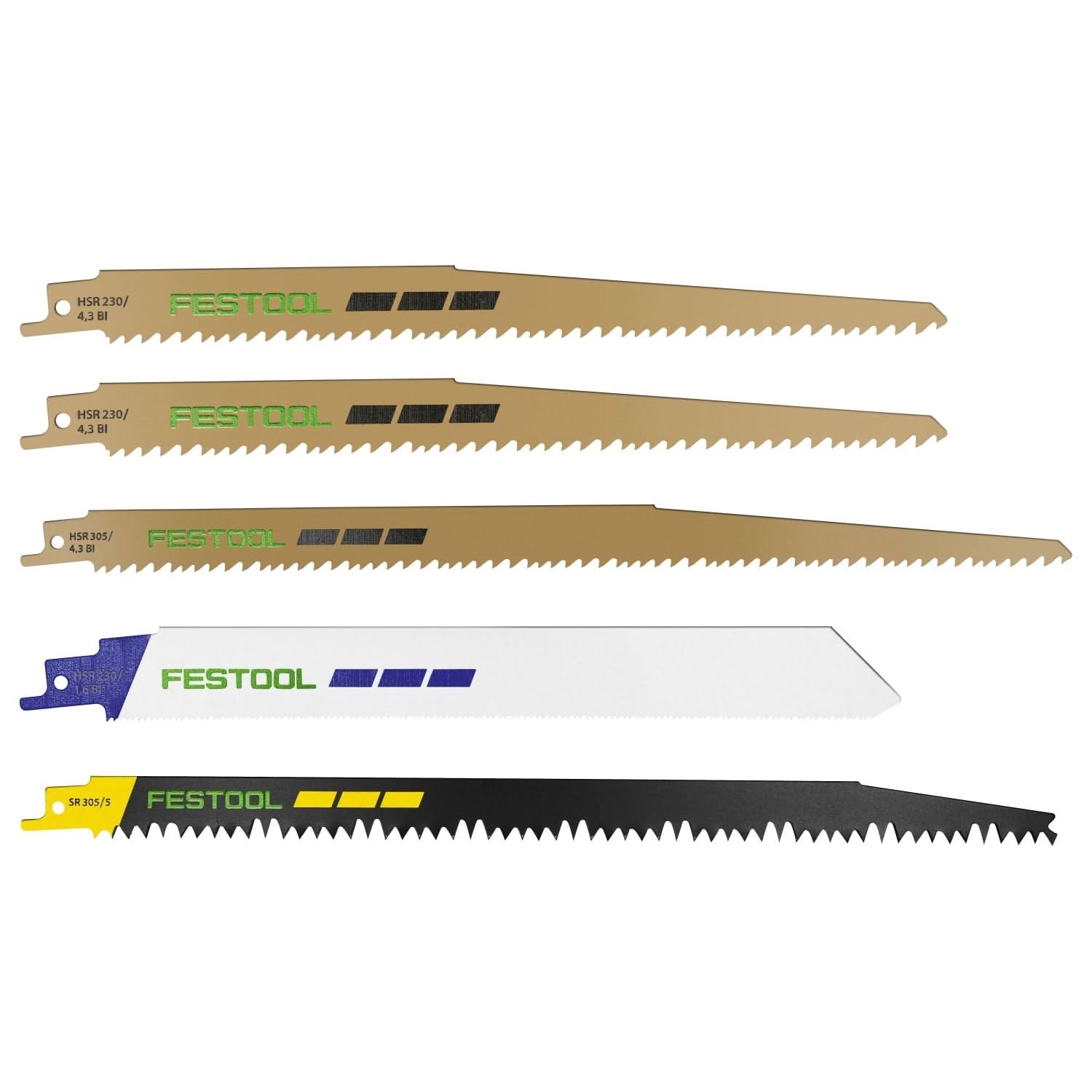 Festool 577496 RS-Sort/5 5-Piece Reciprocating Saw Blade Set