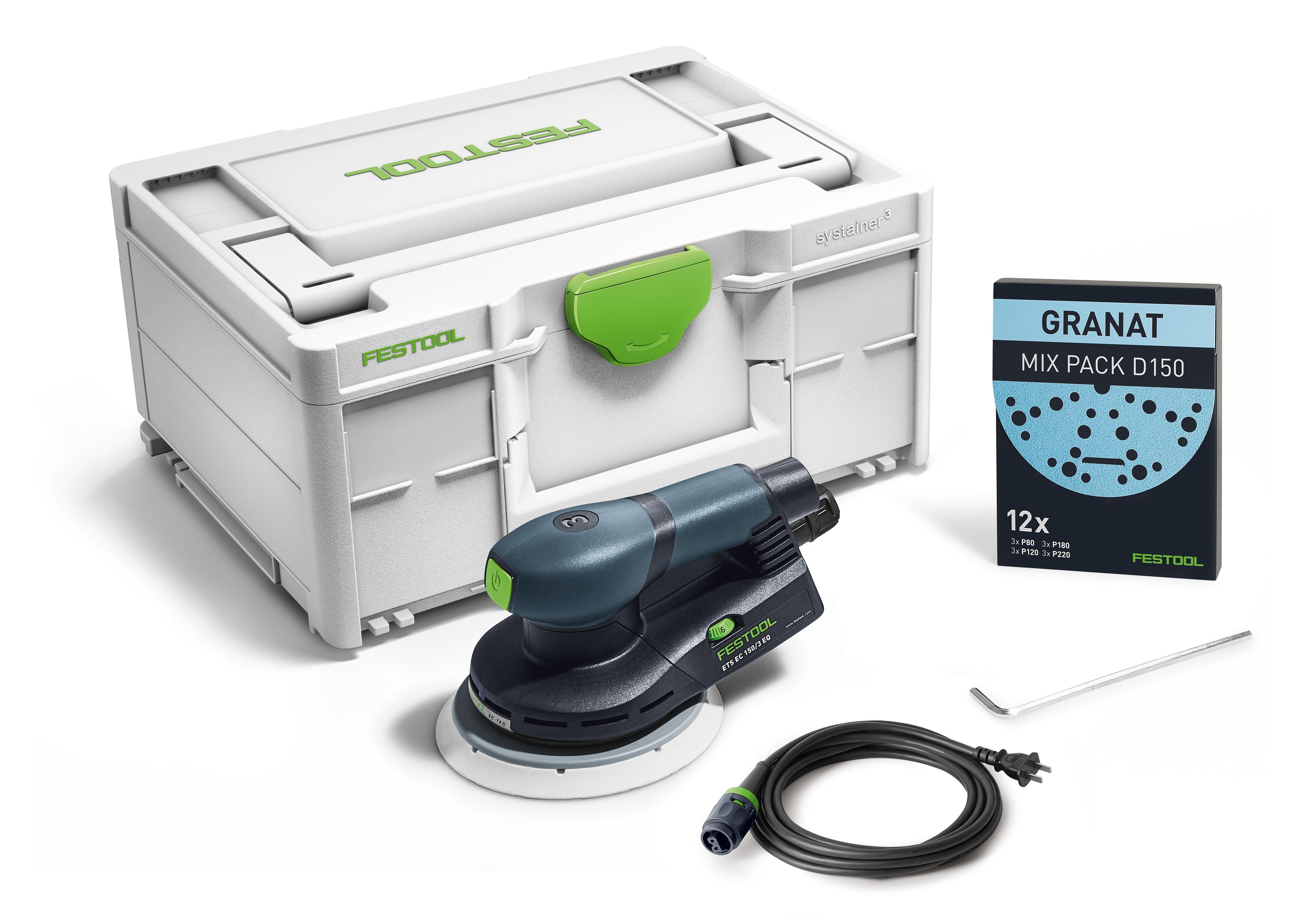 Festool 576326 ETS EC 150/3 EQ 150mm (6") Compact Brushless Finish Sander w/ Systainer3