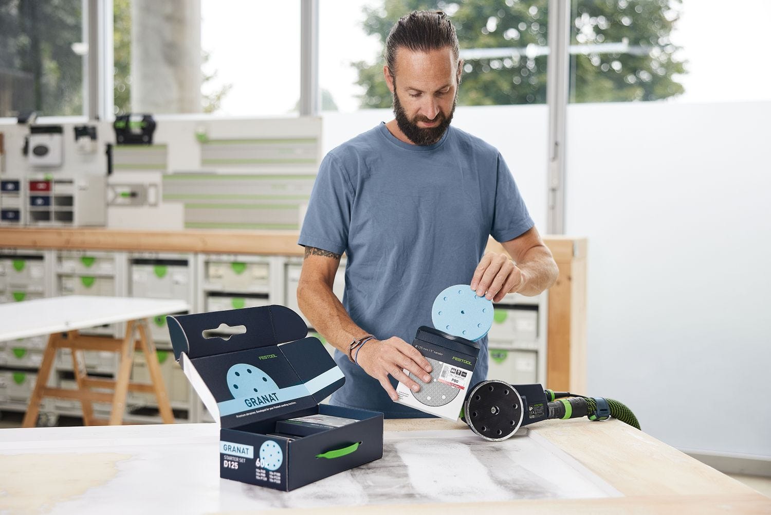 Festool 578668 D125 5-Inch Granat Abrasives 60/80/120/180/220/320-Grit 60-Piece Starter Set