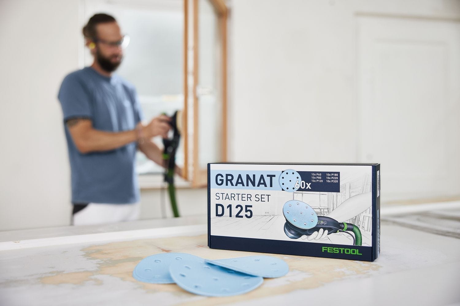 Festool Cordless 18V ETSC 2 125mm (5-in.) Sander Kit w/ 60-Piece GRANAT Abrasive Starter Pack