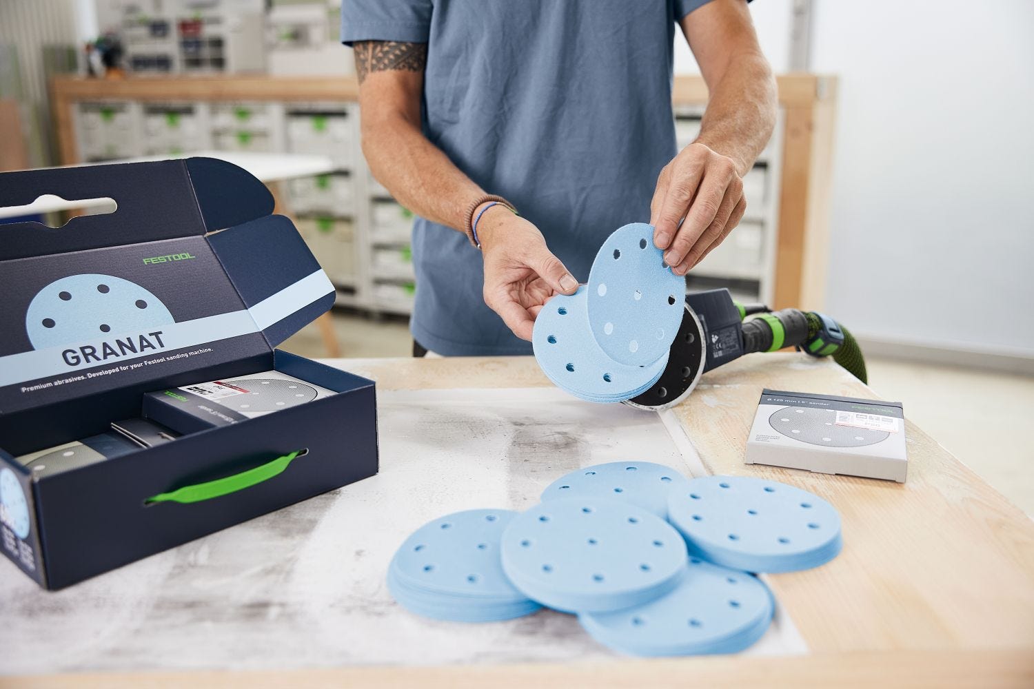 Festool 578668 D125 5-Inch Granat Abrasives 60/80/120/180/220/320-Grit 60-Piece Starter Set