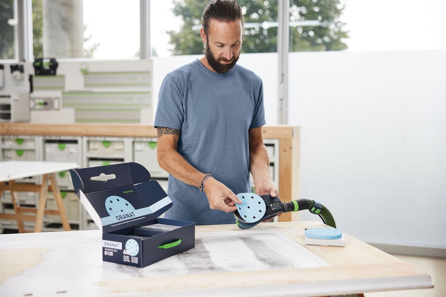 Festool 578668 D125 5-Inch Granat Abrasives 60/80/120/180/220/320-Grit 60-Piece Starter Set