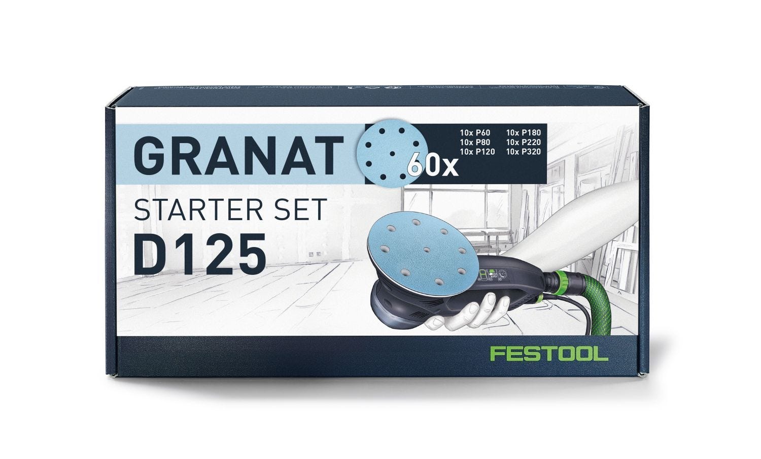 Festool Cordless 18V ETSC 2 125mm (5-in.) Sander w/ 60-Piece GRANAT Abrasive Starter Pack